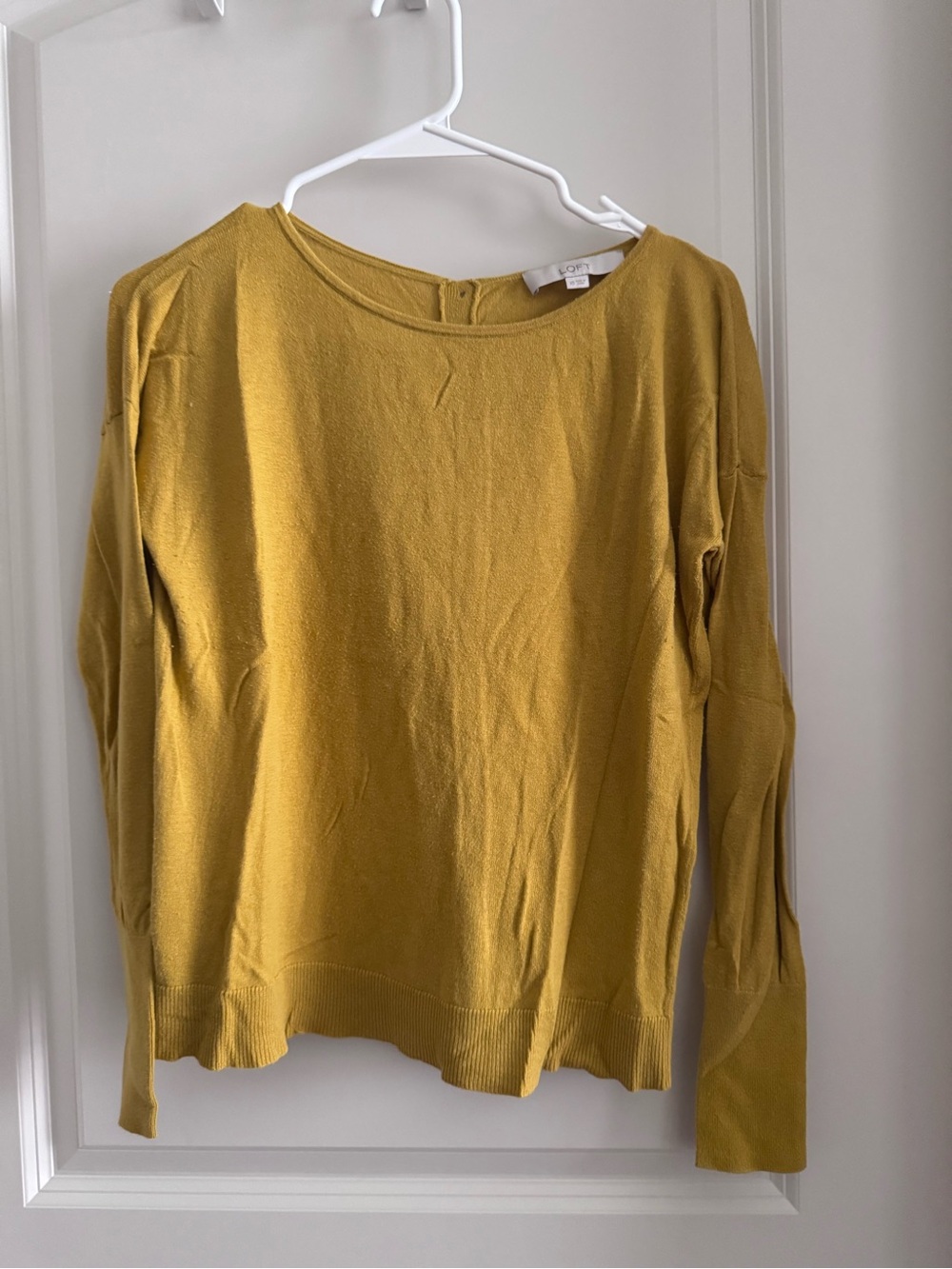 LOFT Mustard Knit Boatneck Sweater